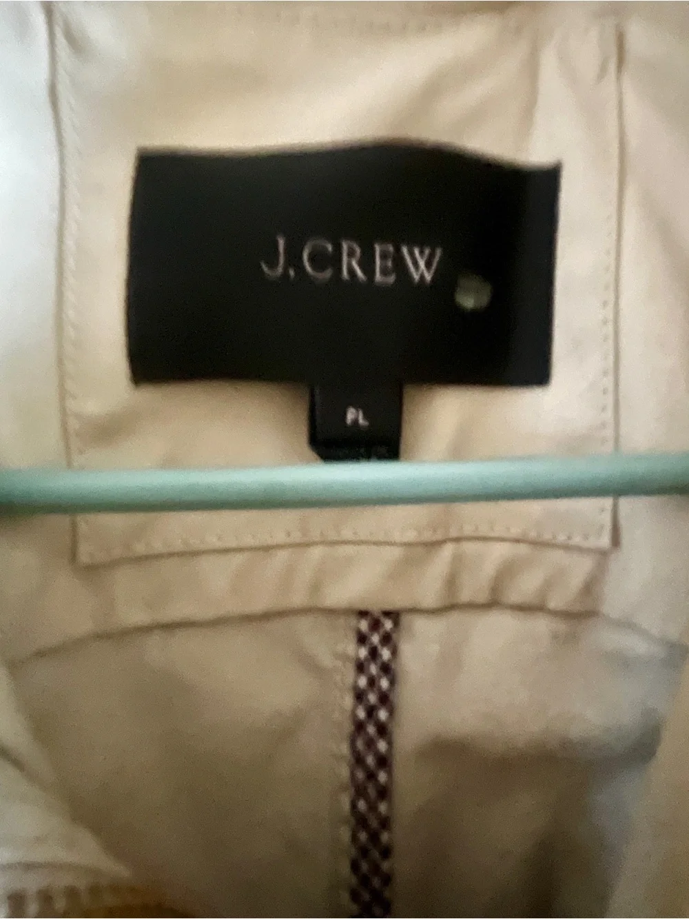 Women's J Crew light weight waxed cotton utility style with Gold Hardware.
